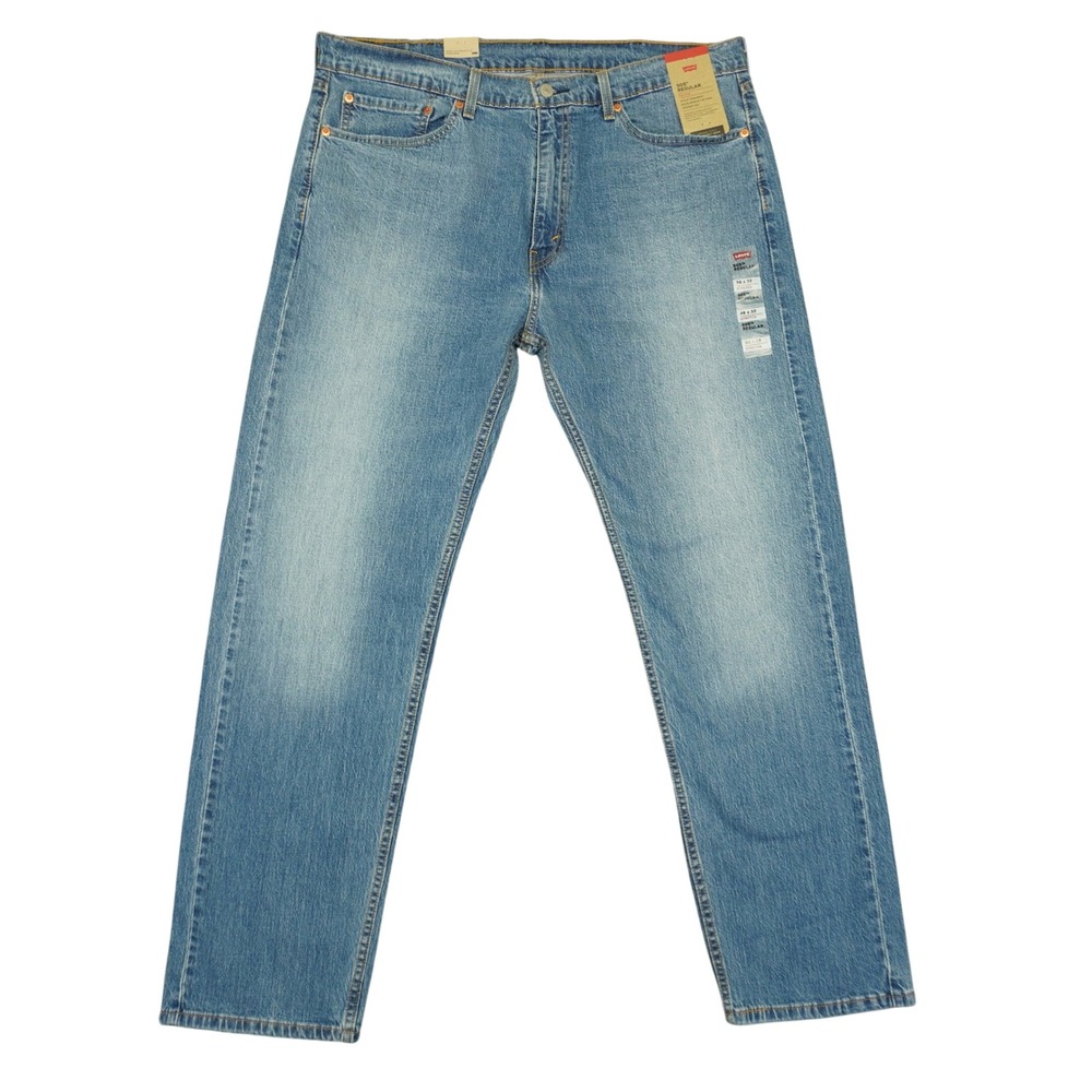 Levi's 505 Regular Fit Jeans Men 38x32 Blue Straight Leg Stretch Eco Ease